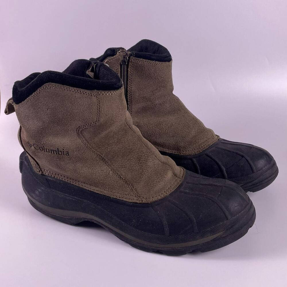 Columbia Falmouth Side Zip Brown Suede Duck Boots Winter Boots Mens Size 11